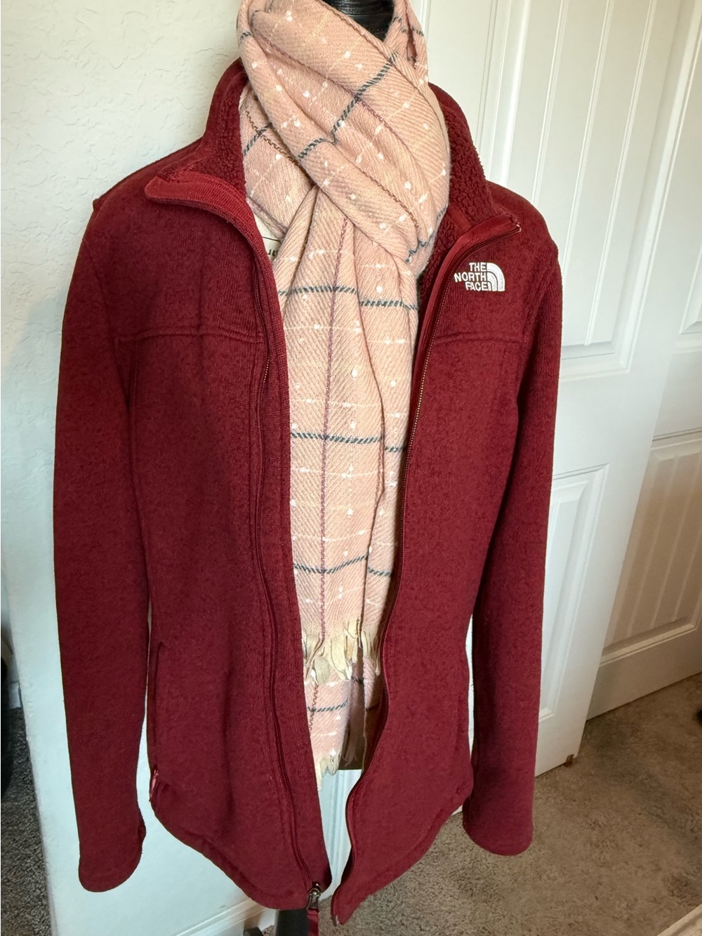 The North Face Women's Wine Red Full-Zip Fleece Jacket